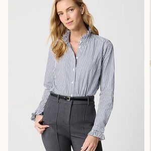 J. Crew Factory Ruffleneck button-up top